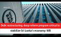       Video: Debt restructuring, deep reform program critical to stabilize Sri Lanka’s <em><strong>economy</strong></em>: WB (En...
  